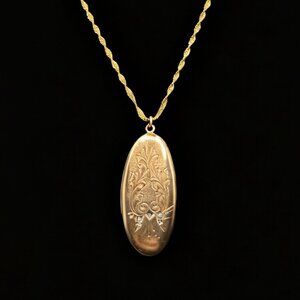 Antique Victorian Oval Locket R. B. Macdonald & Company on Modern Chain 18k GE